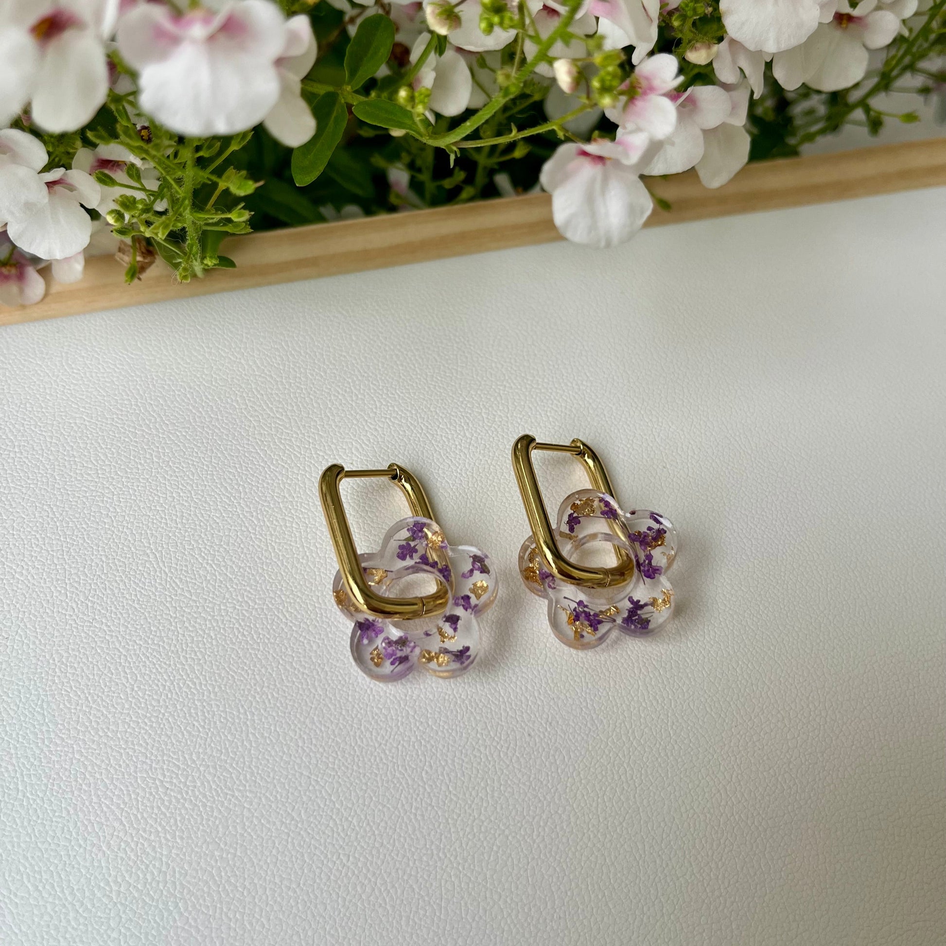Boucles d'oreilles interchangeables - Fleurs d'été