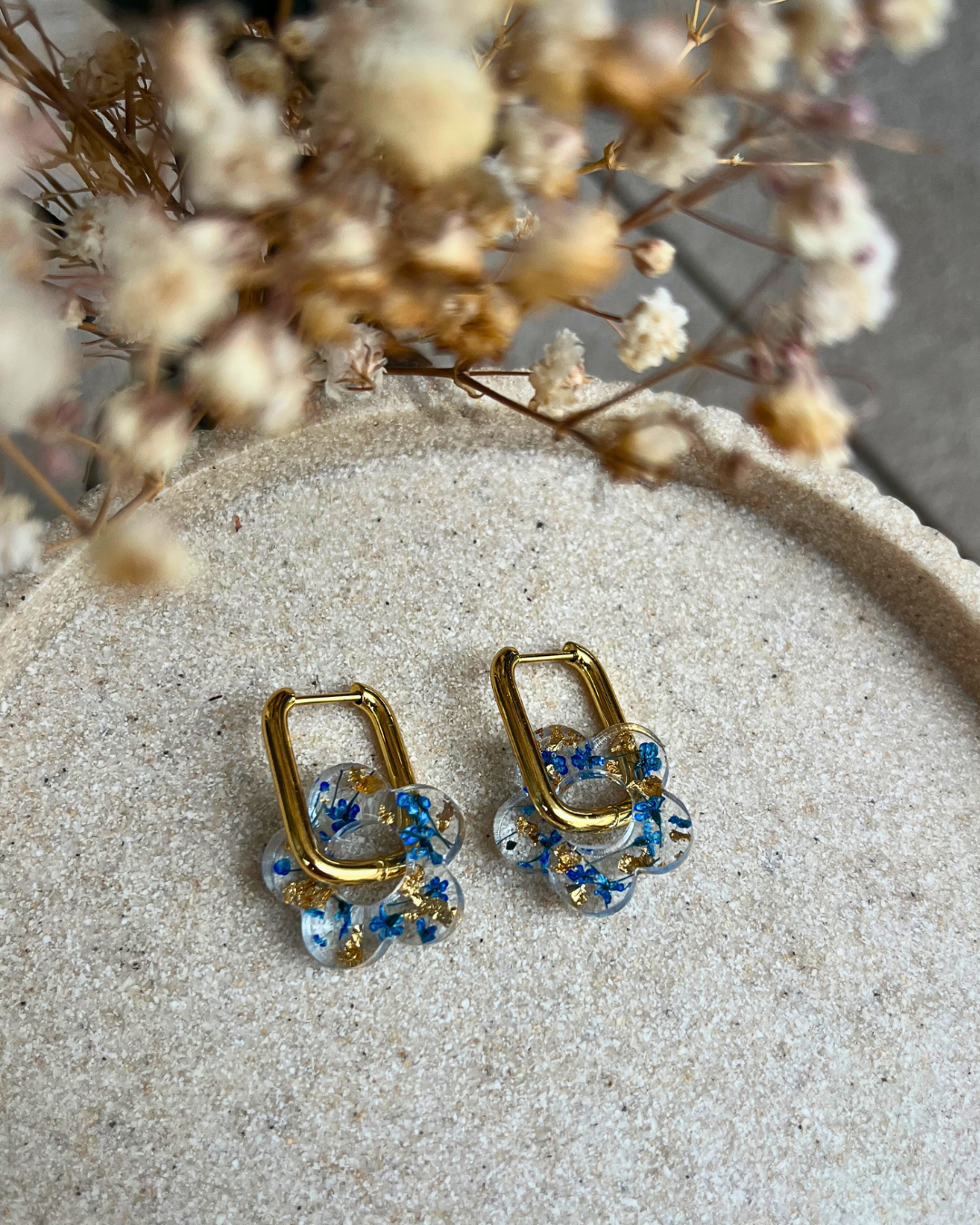 Boucles d'oreilles interchangeables - Fleurs séchées