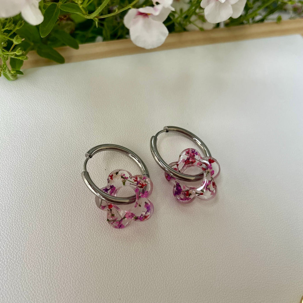 Boucles d'oreilles interchangeables - Fleurs d'été