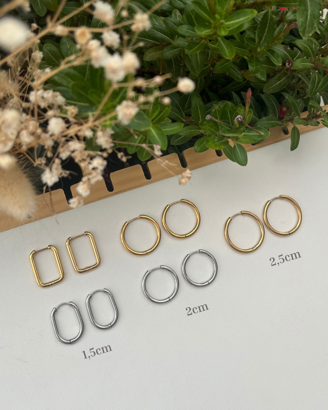 Boucles d'oreilles interchangeables - Fleurs séchées