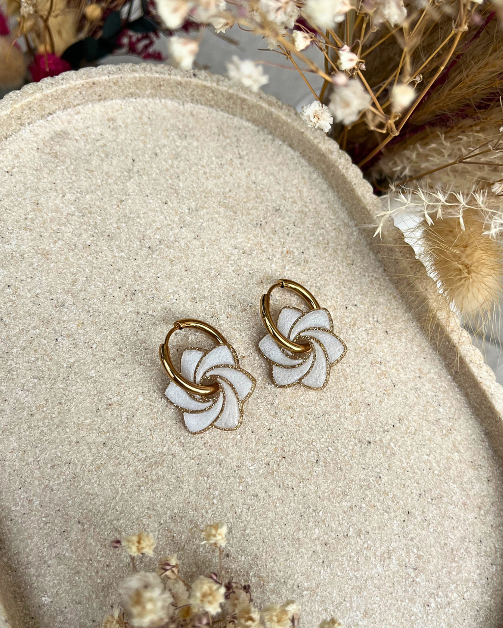 Boucles d'oreilles interchangeables  - Soléa recto verso