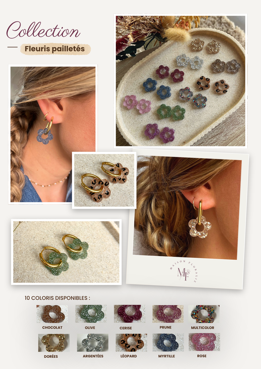 Boucles d'oreilles interchangeables - Paillettes