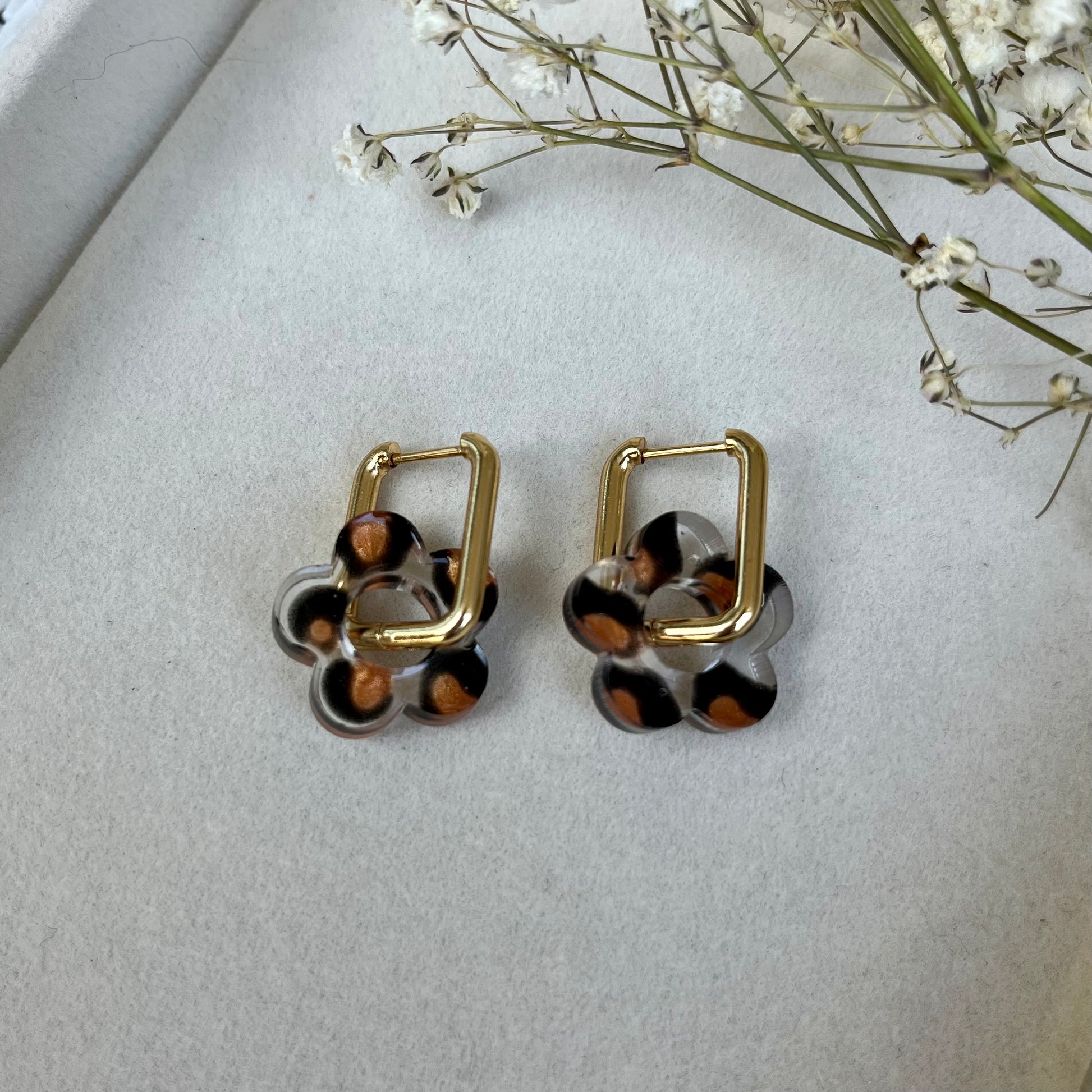 Boucles d'oreilles interchangeables - Léopard