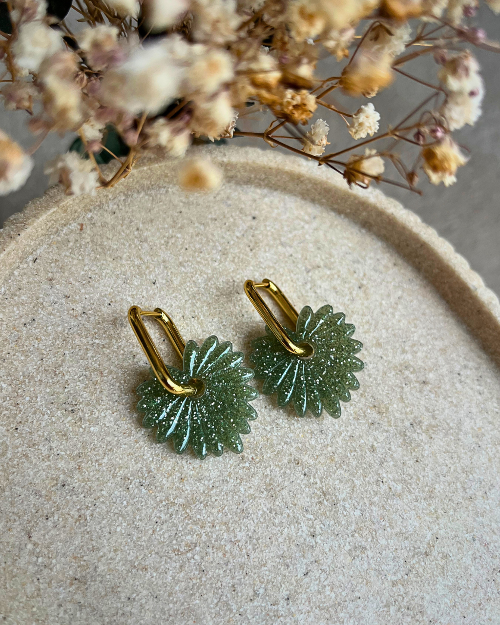Boucles d'oreilles interchangeables - collection "PAMPAS" full paillettes