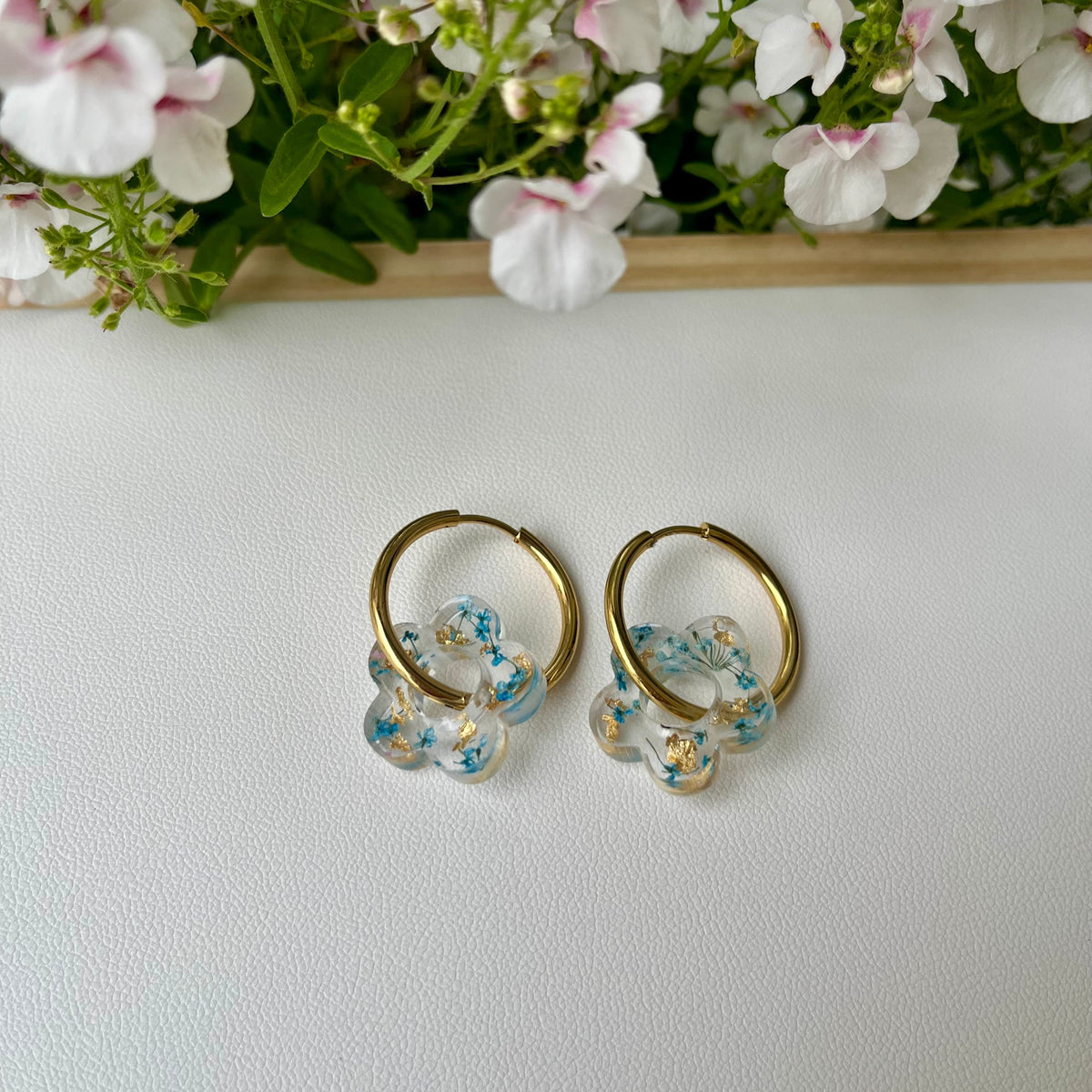COOEAR 1 Paire Écarteurs Boucles D'Oreilles Fleur Opales 8mm à 25mm - Acier Inoxydable