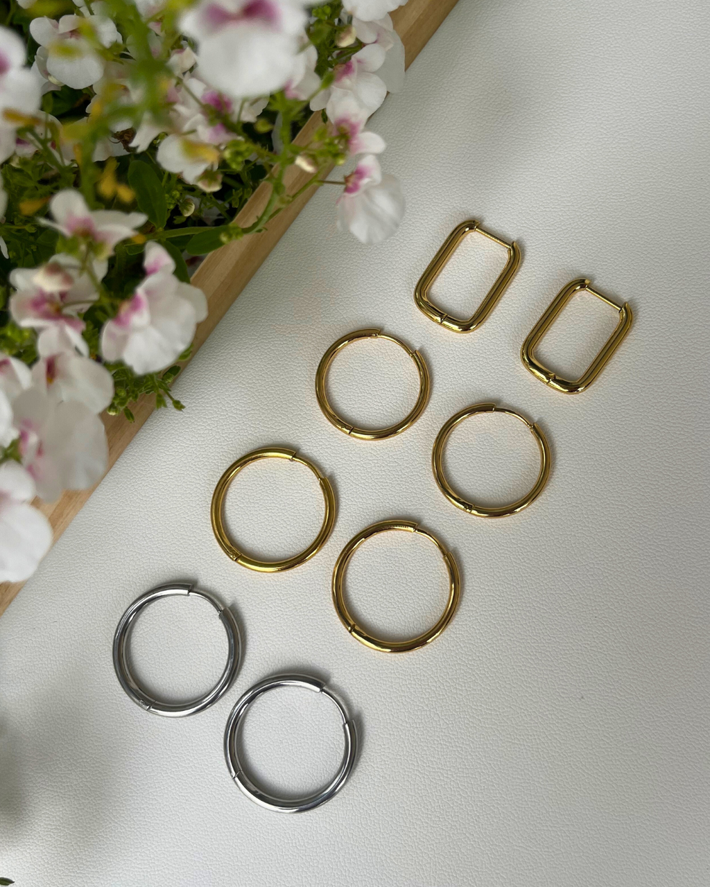 Boucles d'oreilles interchangeables - Unies et nacrées