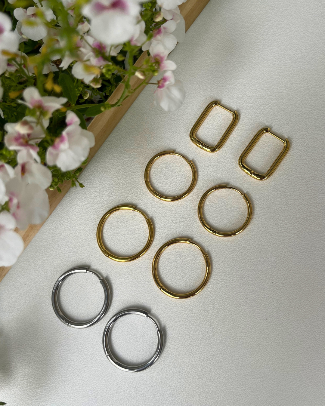 Boucles d'oreilles interchangeables - Unies et nacrées