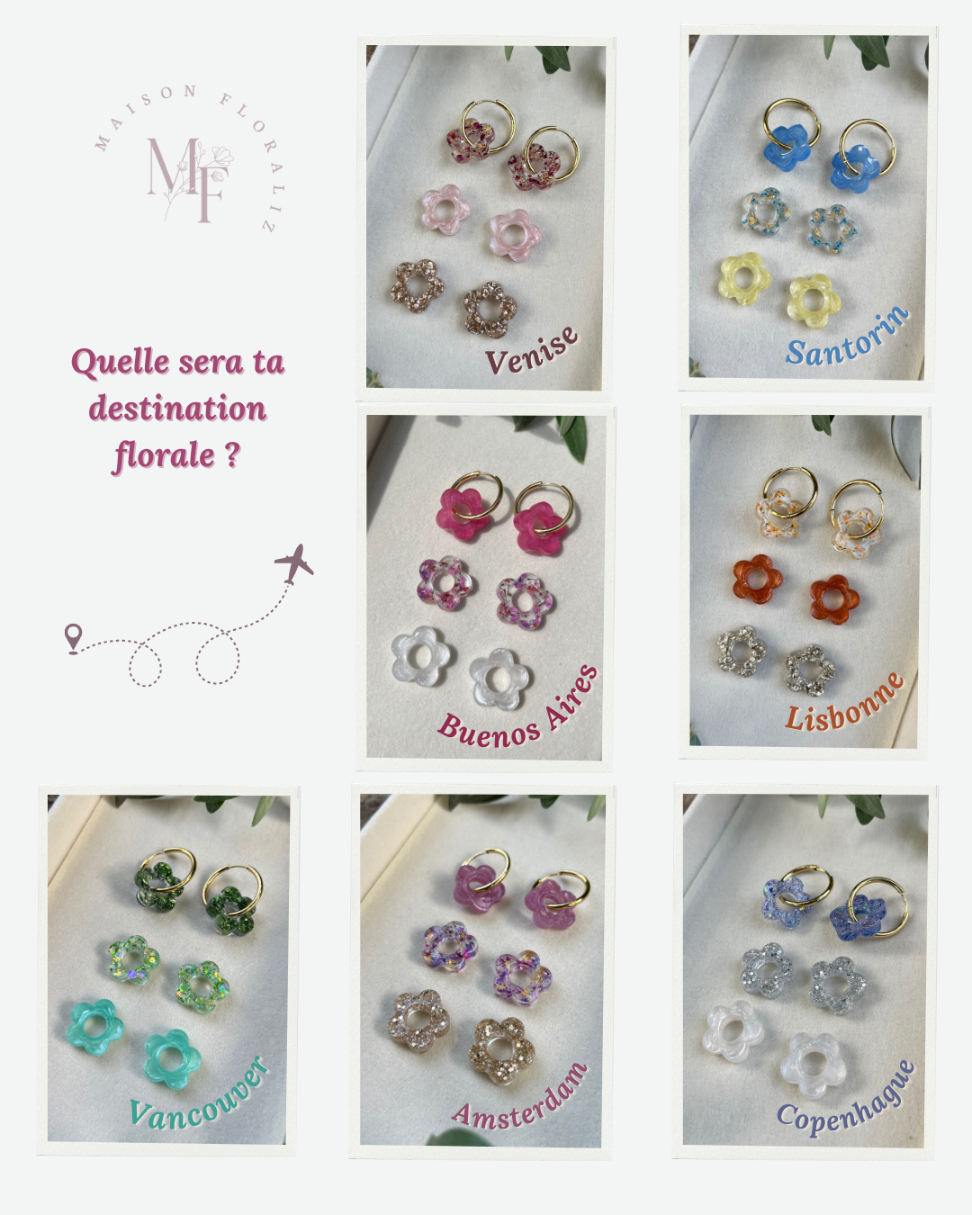 Coffret boucles d'oreilles interchangeables - "Escapades"