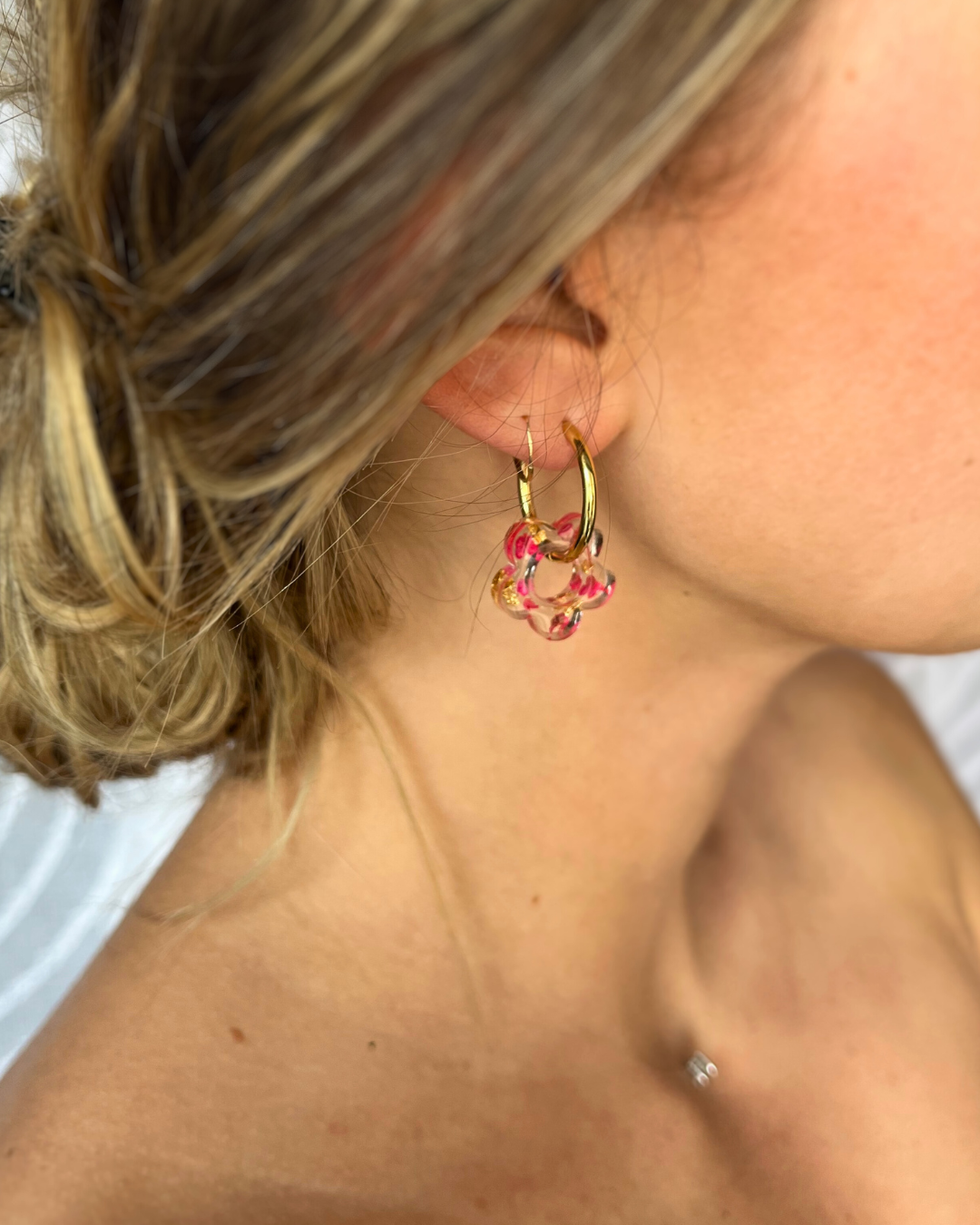 Boucles d'oreilles interchangeables - Fleurs d'été