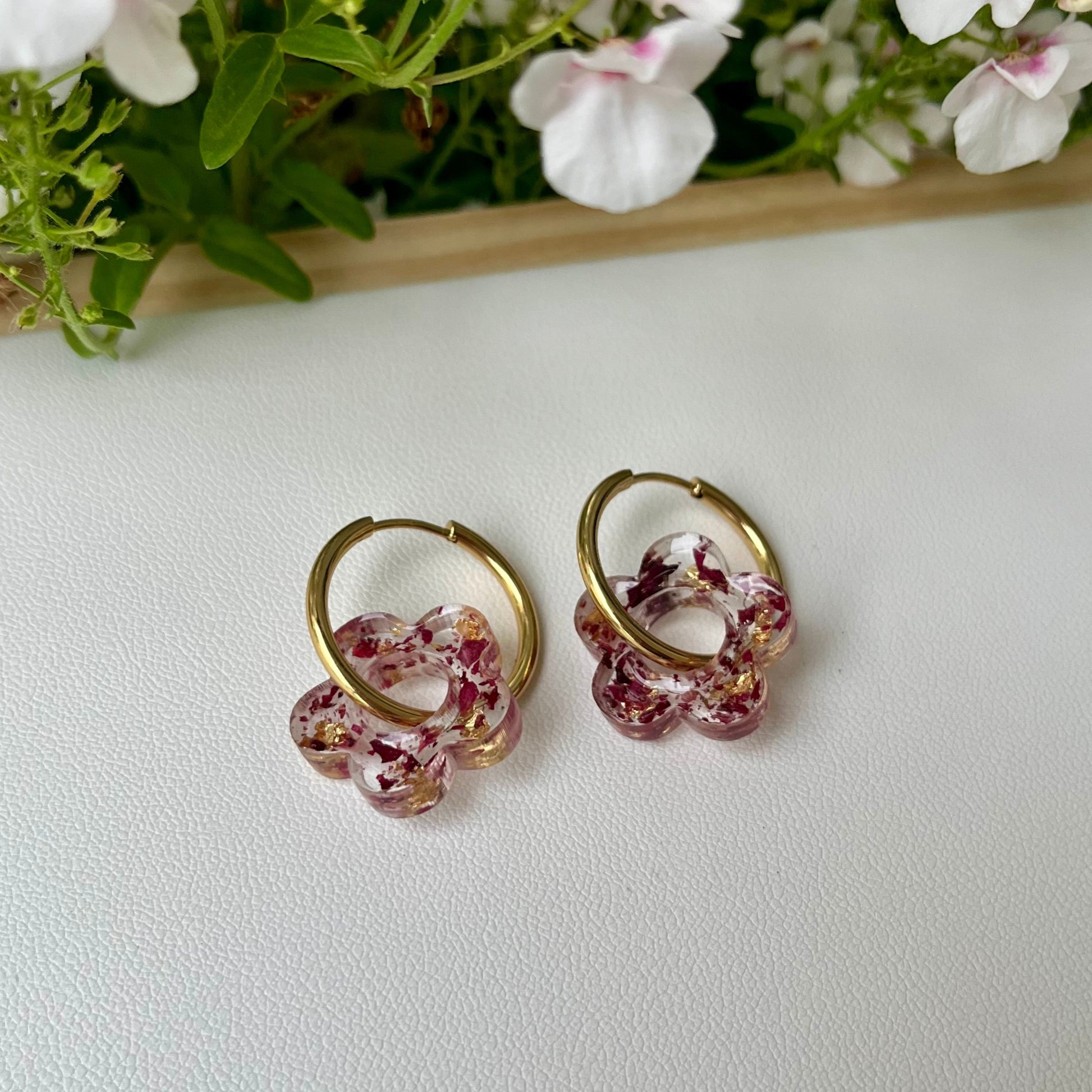 Boucles d'oreilles interchangeables - Fleurs d'été