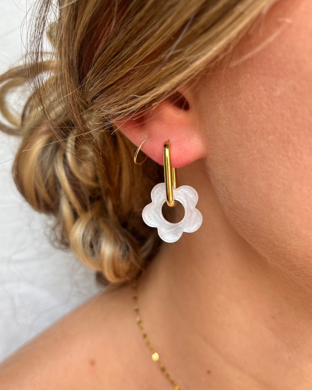 Boucles d'oreilles interchangeables - Unies et nacrées