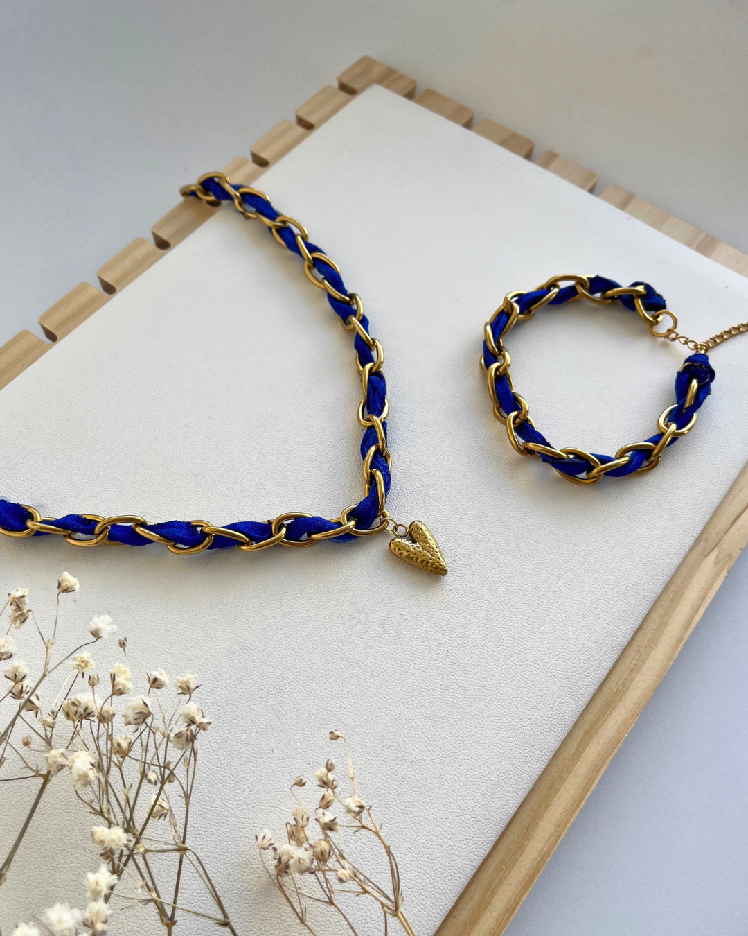 Ensemble Bleu Royal - Collier et Bracelet