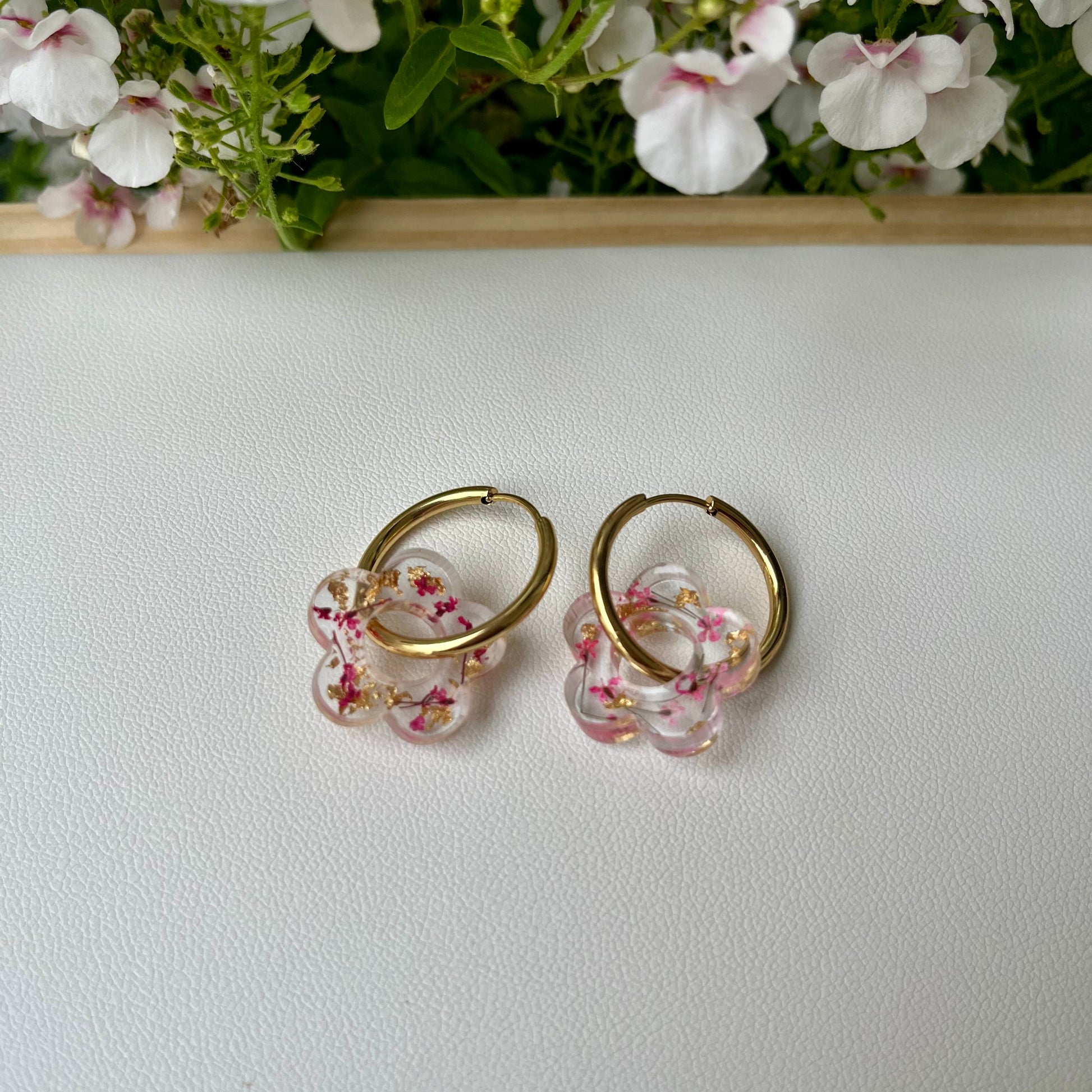 Boucles d'oreilles interchangeables - Fleurs d'été