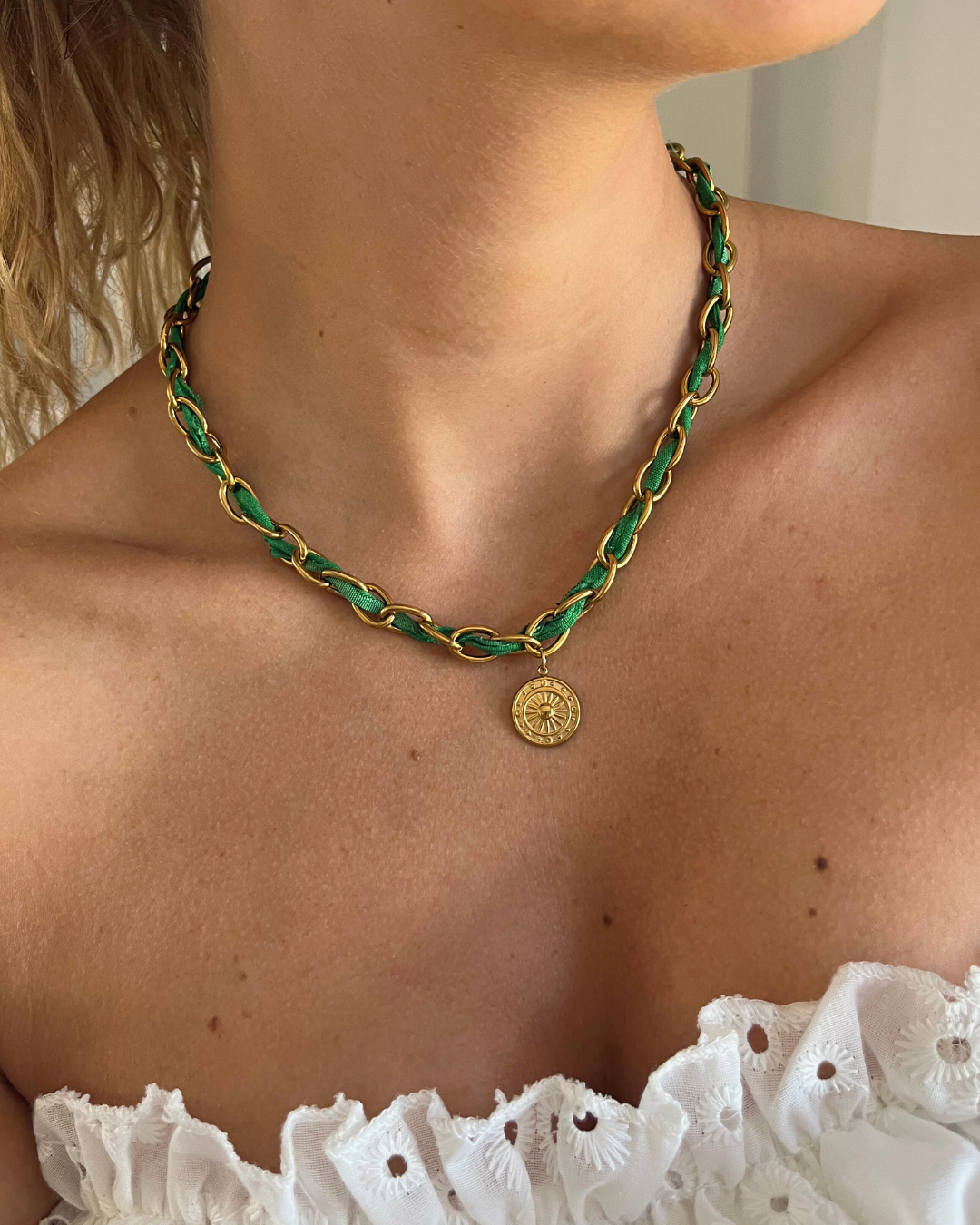Ensemble Vert Emeraude - Collier et Bracelet