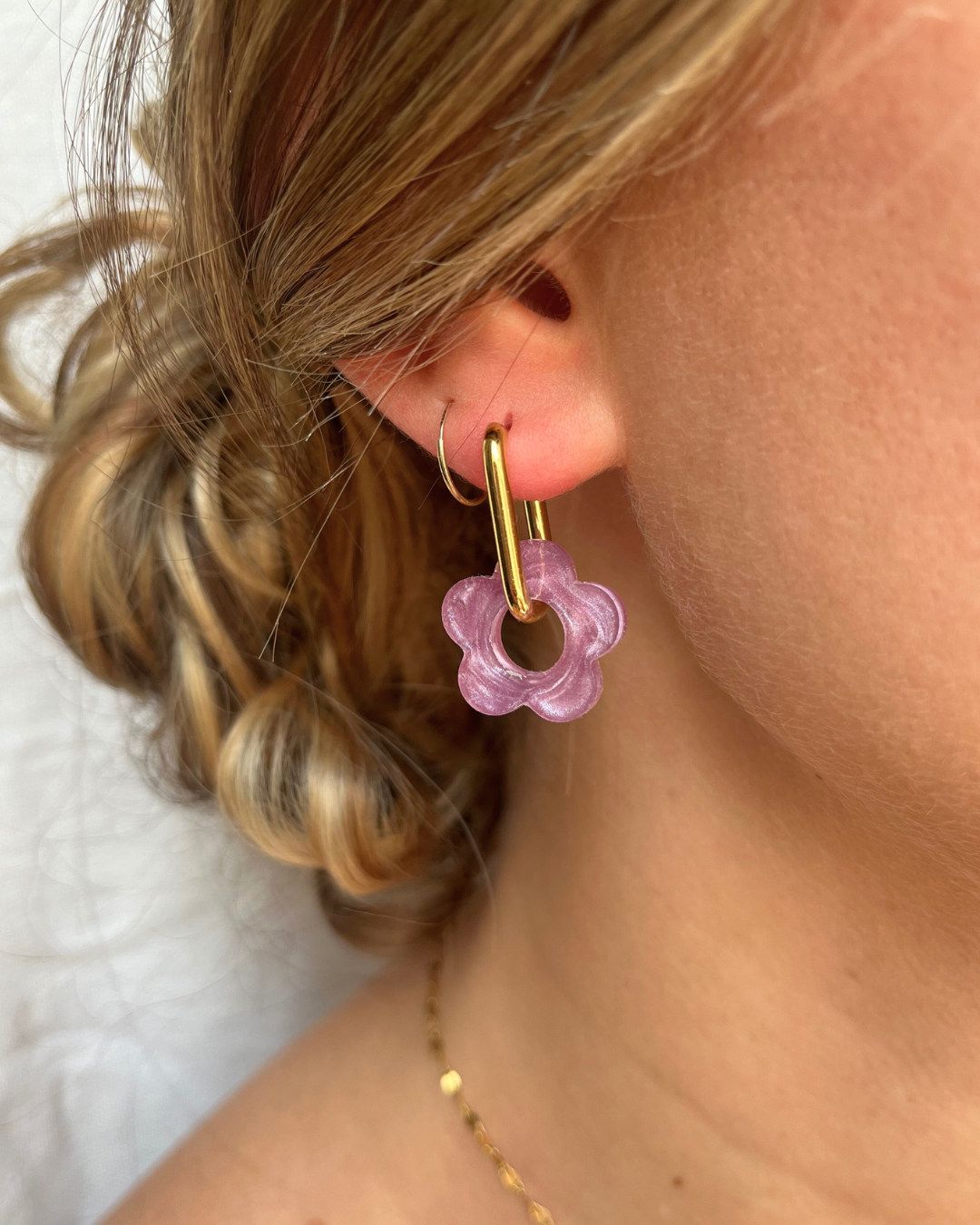 Boucles d'oreilles interchangeables - Unies et nacrées